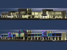 Architectural lighting project of a shopping mall